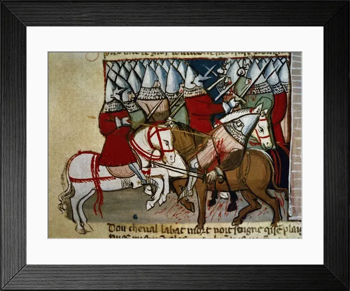 Framed Print : Battle of the Paladins in Spain. Illustration Framed Print : Battle of the Paladins in Spain. Illustration
