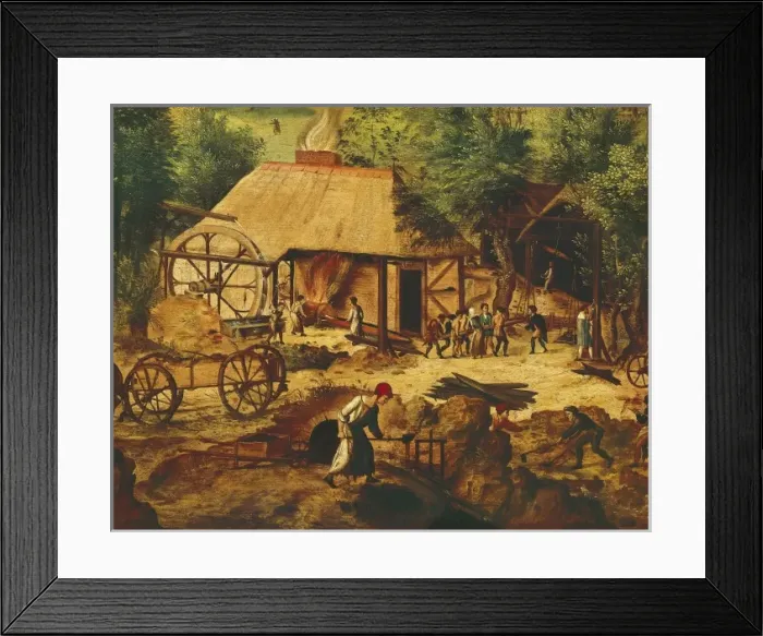 Framed Print : Landscape with copper mines. Central detail Framed Print : Landscape with copper mines. Central detail
