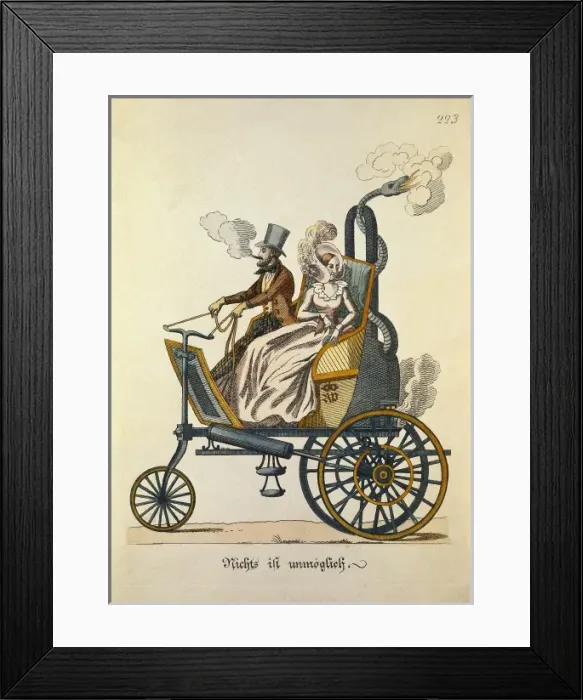 Framed Print : Nothing is impossible, German engraving with