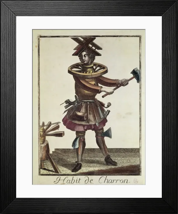 Framed Print : Cart driver (18th c. ). Engraving. FRANCE. Paris Framed Print : Cart driver (18th c. ). Engraving. FRANCE. Paris