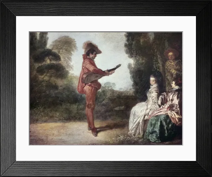Framed Print : WATTEAU, Jean-Antoine (1684-1721). L enchanteur Framed Print : WATTEAU, Jean-Antoine (1684-1721). L enchanteur