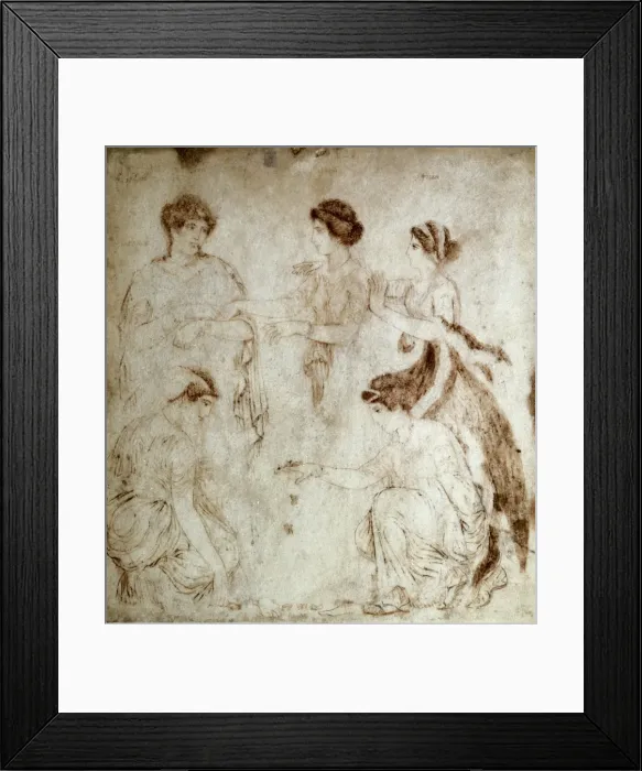 Framed Print : The Knucklebone Players. 1st c. Drawing on marble Framed Print : The Knucklebone Players. 1st c. Drawing on marble