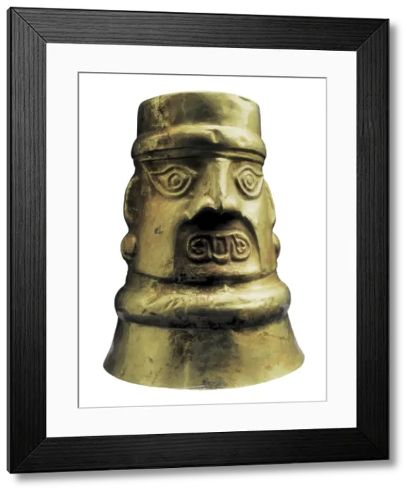 Framed Print : Gold Ceremonial Vase. 12th-14th c. Chimu art Framed Print : Gold Ceremonial Vase. 12th-14th c. Chimu art