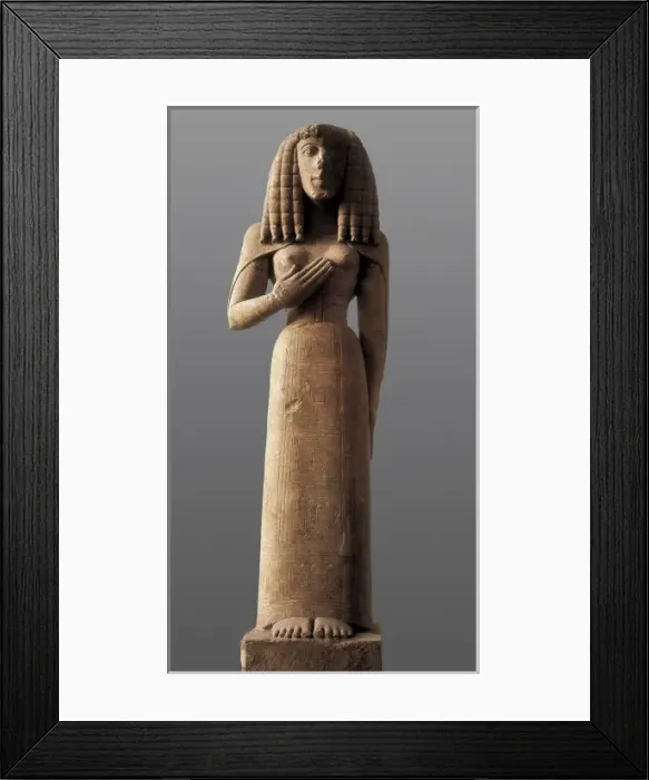 Framed Print : The Auxerre Godess. 640 -630 BC. Archaic Greek Framed Print : The Auxerre Godess. 640 -630 BC. Archaic Greek