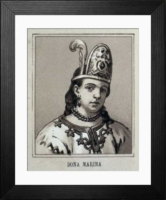 Framed Print : Marina (1500-1531). Native American woman, daughter Framed Print : Marina (1500-1531). Native American woman, daughter