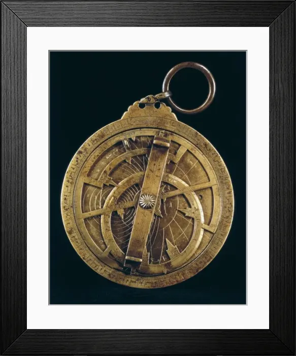 Framed Print : Flat Arabian astrolabe from 16th c Framed Print : Flat Arabian astrolabe from 16th c