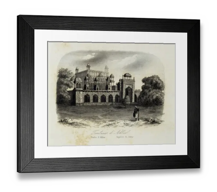 Framed Print : India (1863). Akbar`s Tomb. Picture of the Historia Framed Print : India (1863). Akbar`s Tomb. Picture of the Historia
