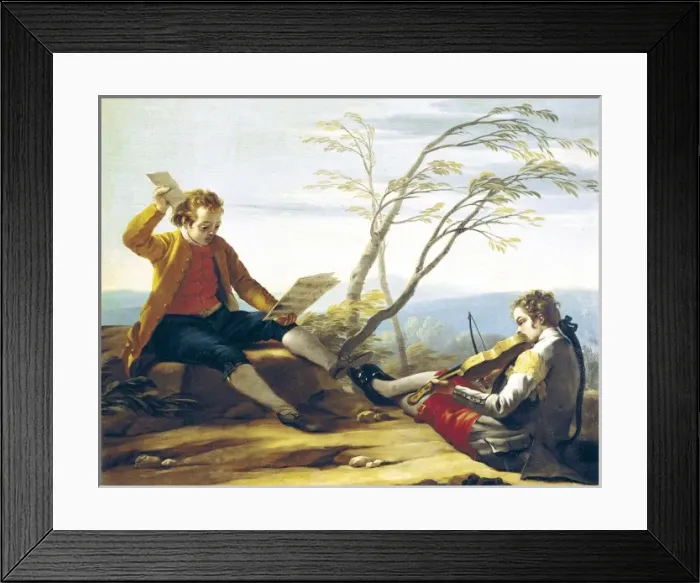 Framed Print : CASTILLO, Josel (1737-1793). Two boys, one Framed Print : CASTILLO, Josel (1737-1793). Two boys, one
