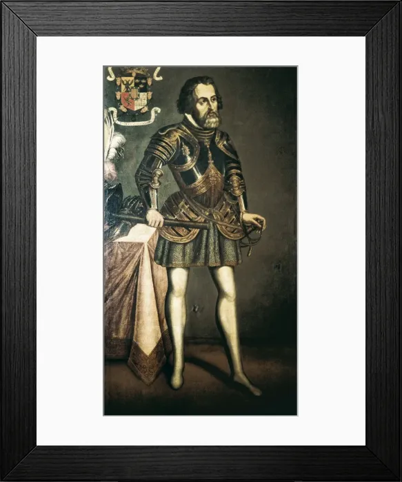 Framed Print : CORTɓ, Hernᮠ(1485-1547). Spanish conqueror Framed Print : CORTɓ, Hernᮠ(1485-1547). Spanish conqueror