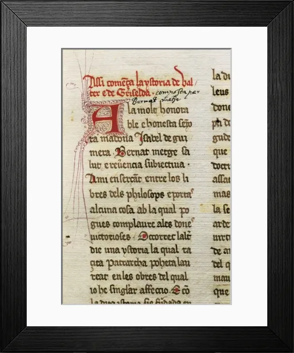 Framed Print : METGE, Bernat (1343-1413). Catalan writer. First Framed Print : METGE, Bernat (1343-1413). Catalan writer. First
