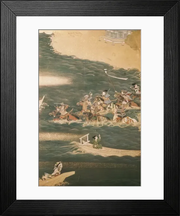 Framed Print : Detail of a folding screen of eight sheets with Framed Print : Detail of a folding screen of eight sheets with