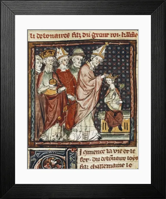 Framed Print : The Great Chronicles of France (14th c. ). Coronation Framed Print : The Great Chronicles of France (14th c. ). Coronation