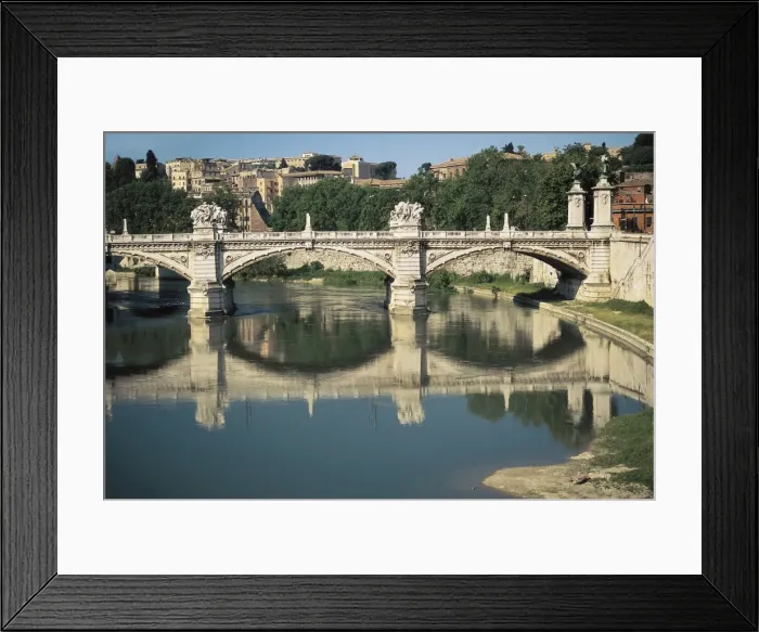 Framed Print : ITALY. LAZIO. ROME. Rome. Vittorio bridge over Framed Print : ITALY. LAZIO. ROME. Rome. Vittorio bridge over