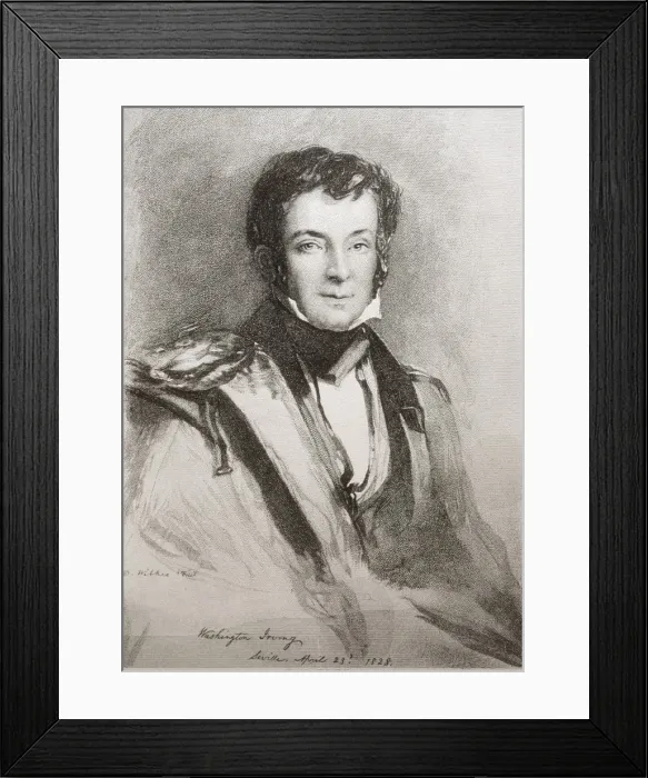 Framed Print : IRVING, Washington (1783-1859). US novelist Framed Print : IRVING, Washington (1783-1859). US novelist