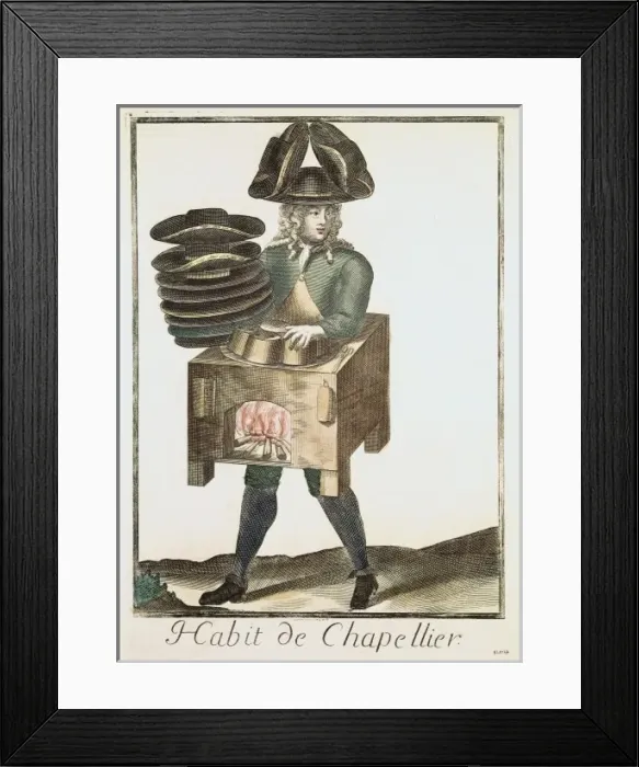Framed Print : Hatter (18th c. ). Engraving. FRANCE. Paris. Mus饠 Framed Print : Hatter (18th c. ). Engraving. FRANCE. Paris. Mus饠