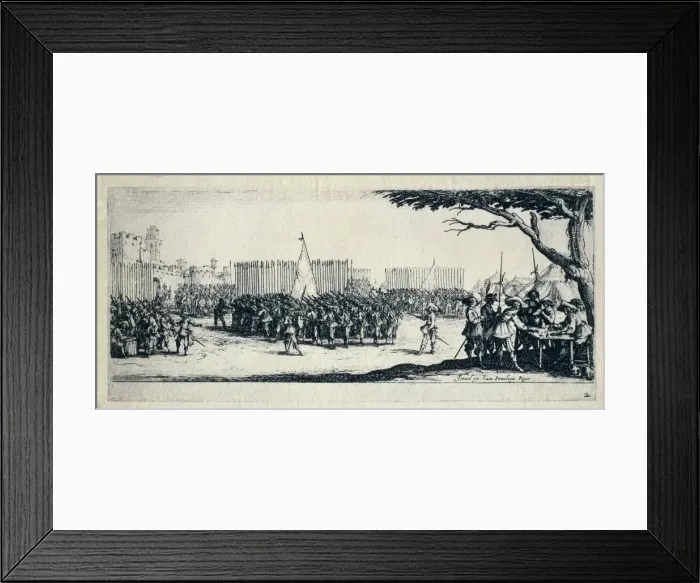Framed Print : Troop recruitment. Engraving from The miseries Framed Print : Troop recruitment. Engraving from The miseries