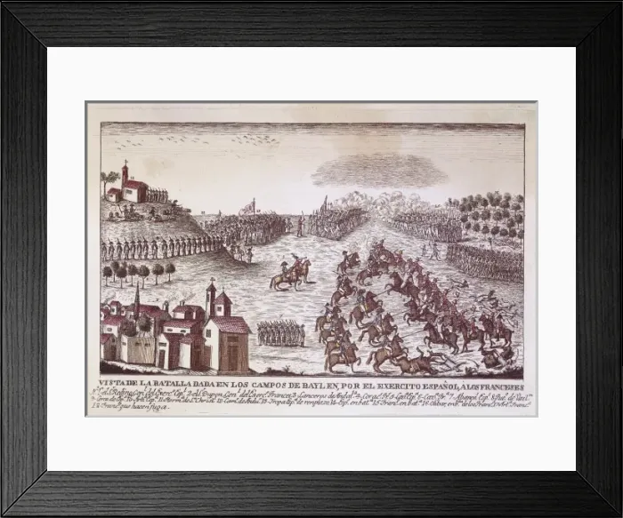 Framed Print : Spain. War of Independence. Battle of Bail鮠 Framed Print : Spain. War of Independence. Battle of Bail鮠