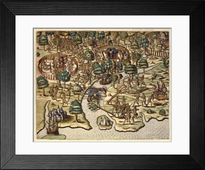 Framed Print : America Tertia Pars, 1562. Methods of Sieging Framed Print : America Tertia Pars, 1562. Methods of Sieging