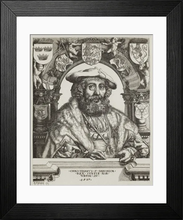 Framed Print : CHRISTIAN II (1481-1559). King of Denmark, Norway Framed Print : CHRISTIAN II (1481-1559). King of Denmark, Norway