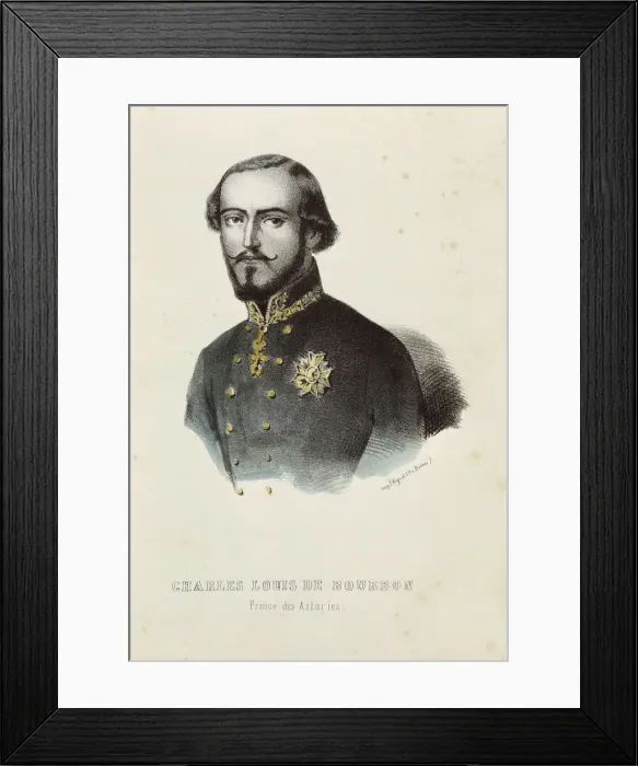 Framed Print : Infante Carlos, Count of Montemolin. Litography Framed Print : Infante Carlos, Count of Montemolin. Litography