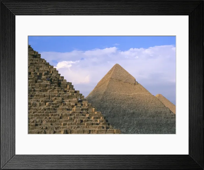 Framed Print : EGYPT. GIZA. Giza. Pyramids of Menkaure, Khafre Framed Print : EGYPT. GIZA. Giza. Pyramids of Menkaure, Khafre