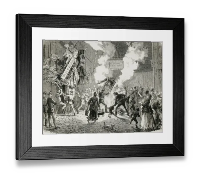 Framed Print : Spain (1873). First Republic. Anticlerical demonstration Framed Print : Spain (1873). First Republic. Anticlerical demonstration