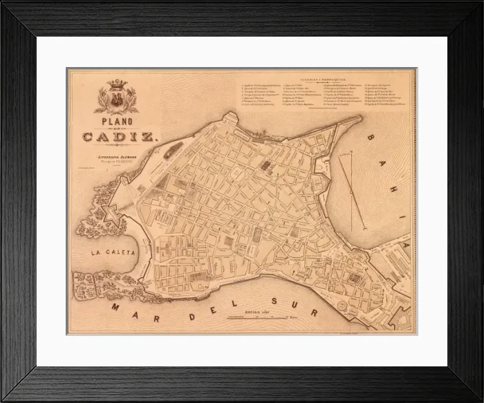 Framed Print : Map of Cᤩz (19th c. ). Engraving. SPAIN. Cᤩz Framed Print : Map of Cᤩz (19th c. ). Engraving. SPAIN. Cᤩz
