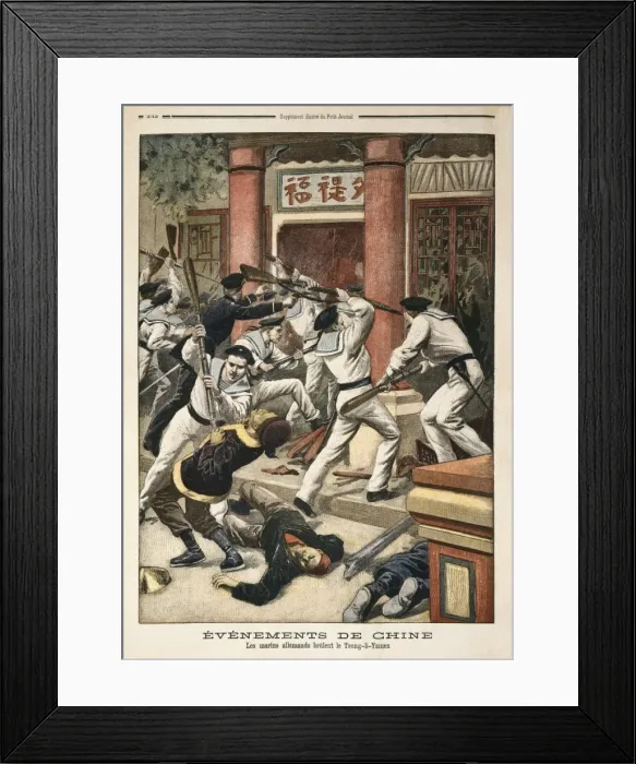 Framed Print : ɶ鮥ments de chine: les marins allemands br Framed Print : ɶ鮥ments de chine: les marins allemands br