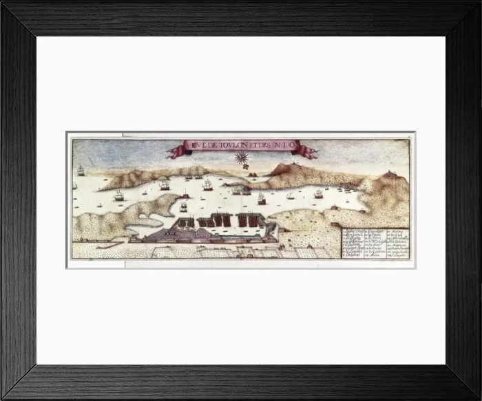Framed Print : Toulon in 18th c. Engraving. FRANCE. Paris. National Framed Print : Toulon in 18th c. Engraving. FRANCE. Paris. National