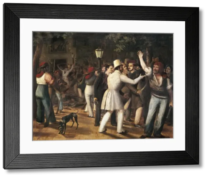 Framed Print : ARRAU, Jos頨1802-1872). Muttiny of the Rambla Framed Print : ARRAU, Jos頨1802-1872). Muttiny of the Rambla