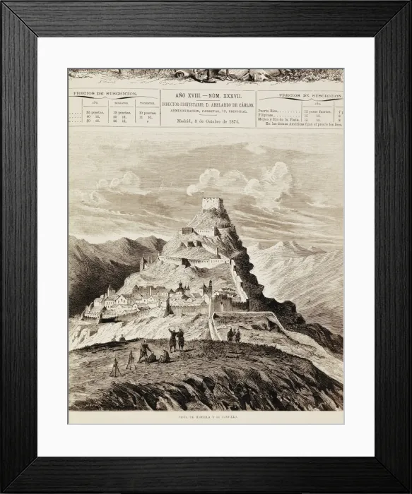 Framed Print : View of the town of Morella and its castle in Framed Print : View of the town of Morella and its castle in