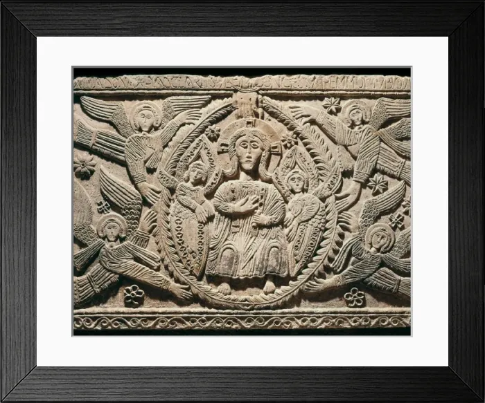 Framed Print : Altar of Duke Ratchis. 740s. Deatil of the frontal Framed Print : Altar of Duke Ratchis. 740s. Deatil of the frontal