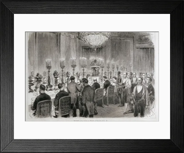 Framed Print : Spain (1872). Banquet in the Royal Palace of Framed Print : Spain (1872). Banquet in the Royal Palace of