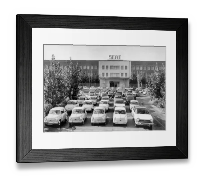 Framed Print : Spain (20th century). Economy (1957). SEAT car Framed Print : Spain (20th century). Economy (1957). SEAT car