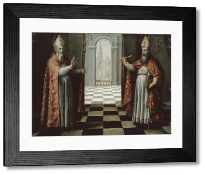 Framed Print : Saint Isidore and Saint leander of Sevilla. 17th Framed Print : Saint Isidore and Saint leander of Sevilla. 17th