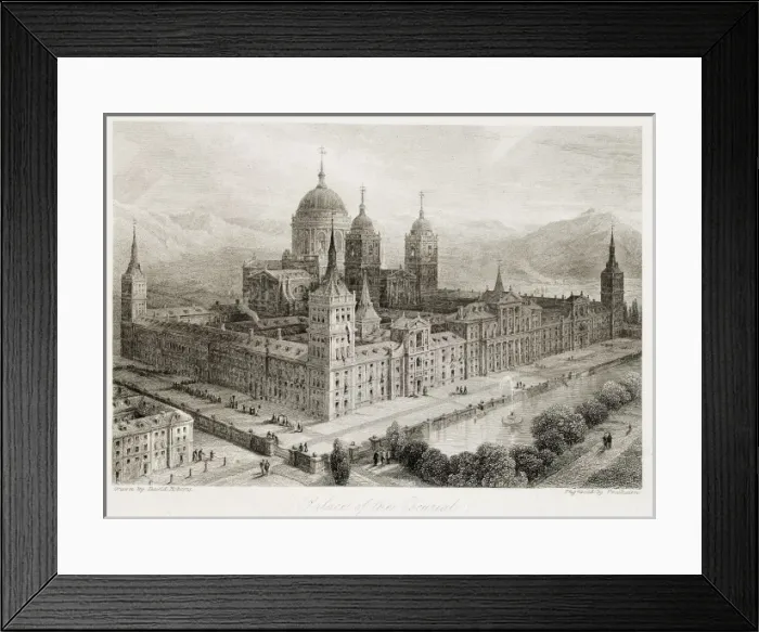 Framed Print : Royal Monastery of San Lorenzo del Escorial (19th Framed Print : Royal Monastery of San Lorenzo del Escorial (19th