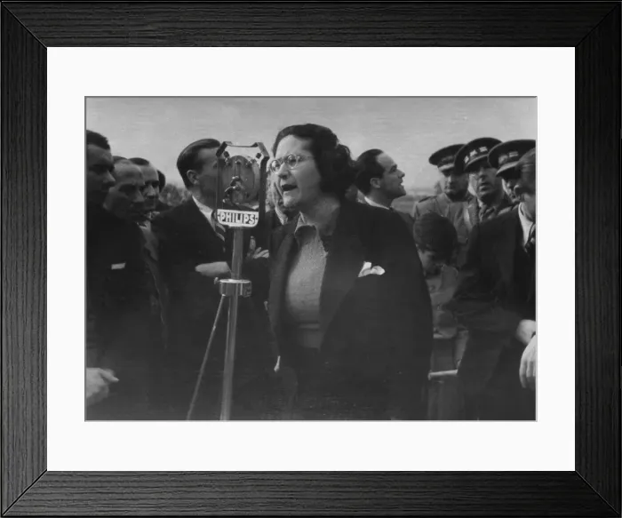 Framed Print : SPAIN. Barcelona. Federica Montseny in the commemoration Framed Print : SPAIN. Barcelona. Federica Montseny in the commemoration