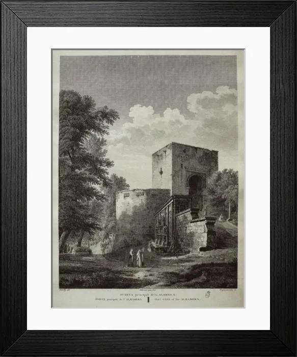 Framed Print : Spain (19th c. ). Granada. Main gate of the Alhambra Framed Print : Spain (19th c. ). Granada. Main gate of the Alhambra