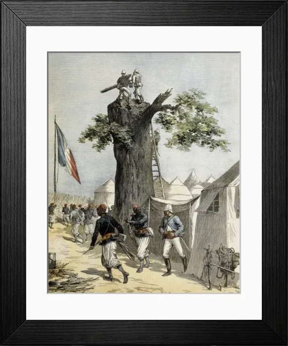 Framed Print : Colonial Africa. French defence post in Upper Framed Print : Colonial Africa. French defence post in Upper
