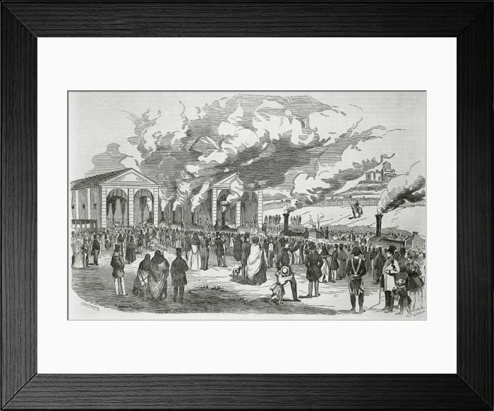 Framed Print : Spain (February 9th, 1851). Opening of a railroad Framed Print : Spain (February 9th, 1851). Opening of a railroad