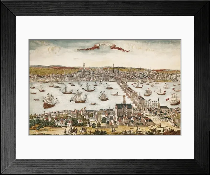 Framed Print : Map of London in 18th c. Engraving Framed Print : Map of London in 18th c. Engraving