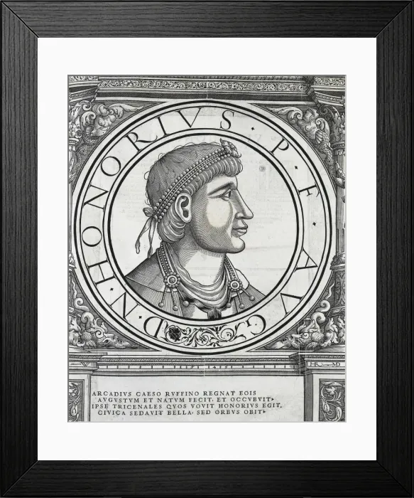 Framed Print : HONORIUS, Flavius (384-423). First Western Roman Framed Print : HONORIUS, Flavius (384-423). First Western Roman