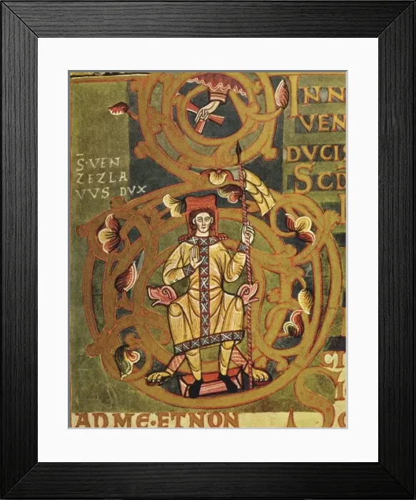 Framed Print : Gospel of Visherad. 1083. Detail of Saint Wenceslas Framed Print : Gospel of Visherad. 1083. Detail of Saint Wenceslas