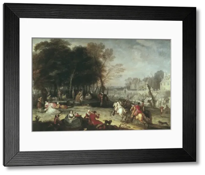 Framed Print : OCTAVIEN, Fran篩s (1682-1740). Fair at Bezons Framed Print : OCTAVIEN, Fran篩s (1682-1740). Fair at Bezons