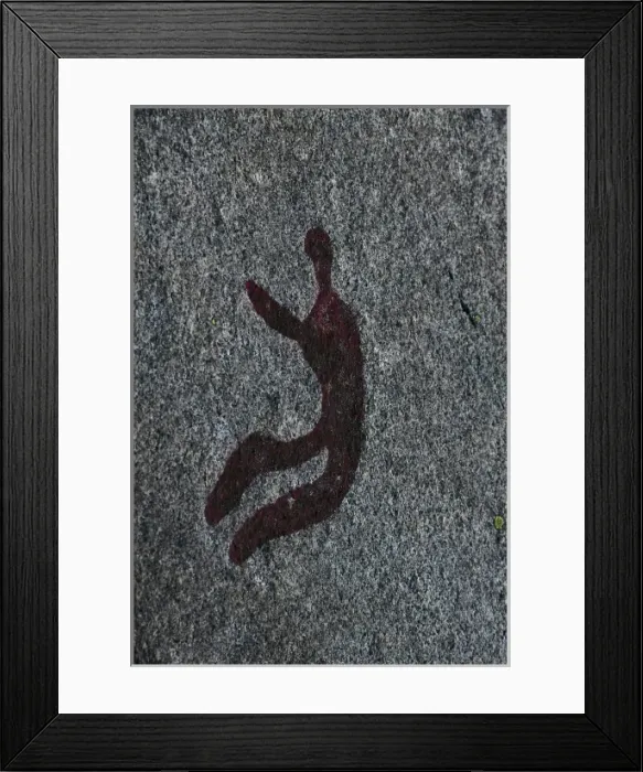 Framed Print : SWEDEN. Tanum. The acrobat. Bronze Age. Cave Framed Print : SWEDEN. Tanum. The acrobat. Bronze Age. Cave