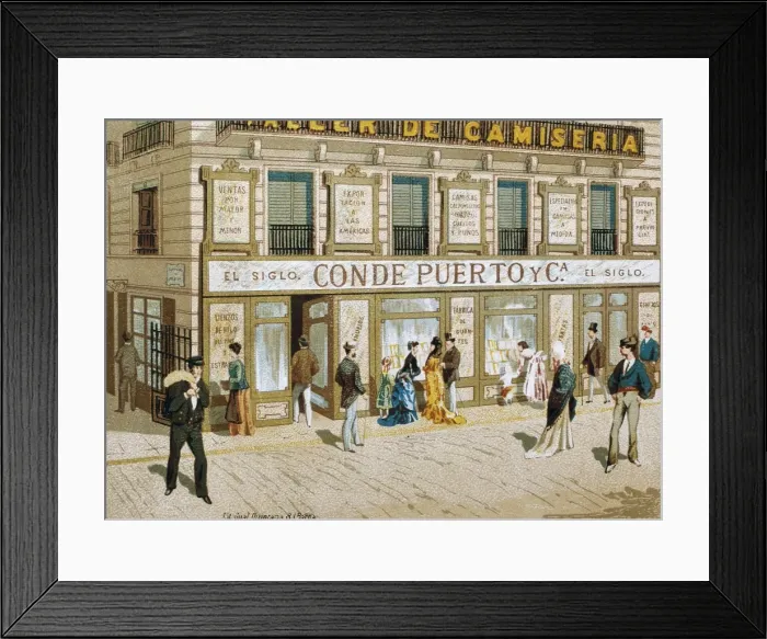 Framed Print : Advertisement of a shop in Barcelona (19th c. ) Framed Print : Advertisement of a shop in Barcelona (19th c. )