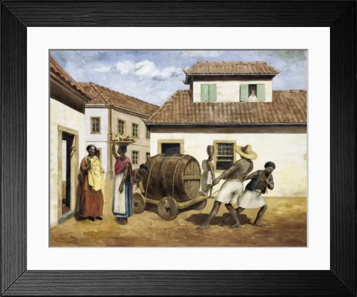 Framed Print : Brazil (s. XIX). Afro-Americans. Oil on canvas Framed Print : Brazil (s. XIX). Afro-Americans. Oil on canvas