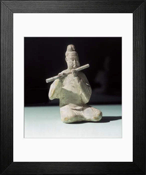 Framed Print : Musician Playing the Dizi. 618 - 907. Chinese Framed Print : Musician Playing the Dizi. 618 - 907. Chinese