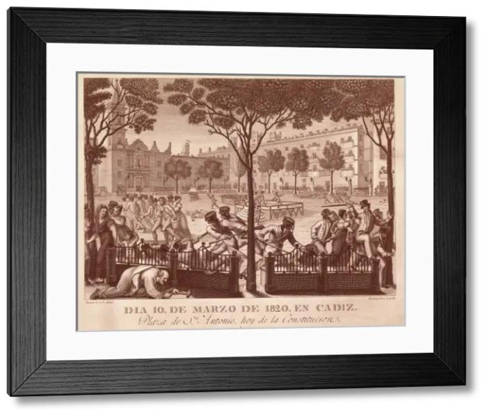 Framed Print : Spain (1820-1823). Liberal Triennium. 10th March