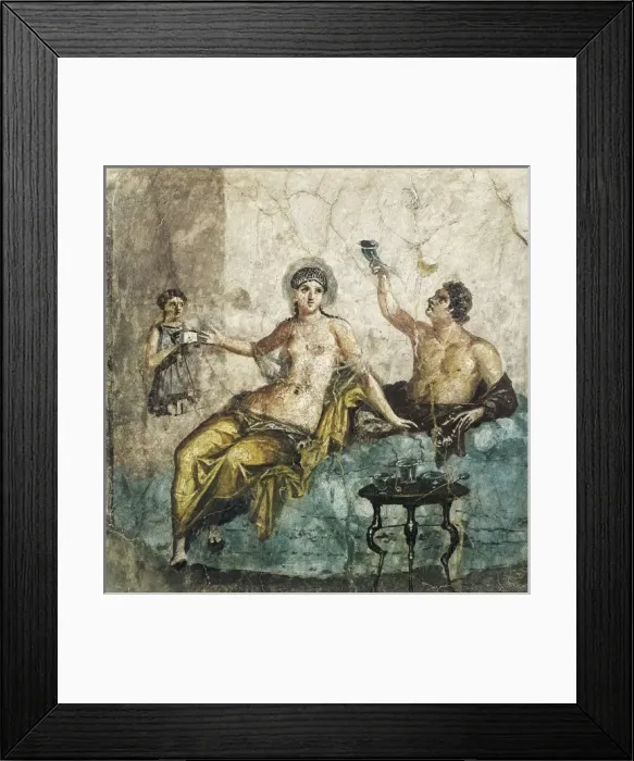 Framed Print : Banquet scene. 1st c. Roman art. Early Empire Framed Print : Banquet scene. 1st c. Roman art. Early Empire